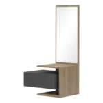 Έπιπλο εισόδου Kendi επιτοίχιο με καθρέπτη σε ανθρακί-sonoma - Image 3