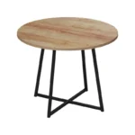 Τραπέζι Sarah Ι oak- μαύρα μεταλλικά πόδια Φ100x76εκ - Image 3