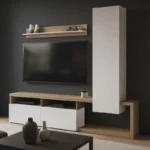 Σύνθετο σαλονιού Leganto σε sonoma με λευκή απόχρωση