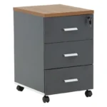 Συρταριέρα επαγγελματική τροχήλατη Oscar 3ων συρταριών καρυδί-ανθρακί 40x48x63εκ