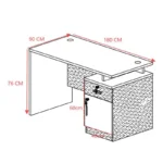 Γραφείο εργασίας επαγγελματικό Oscar σε καρυδί-ανθρακί απόχρωση - Image 2