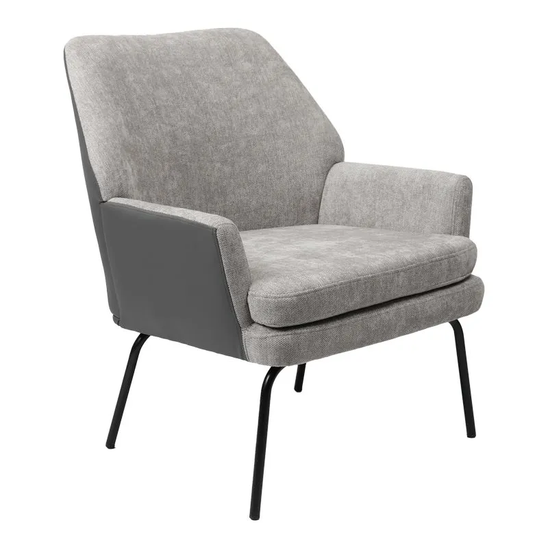 255-000044 Πολυθρόνα Kieran ύφασμα γκρι- πόδι μαύρο - Image 1