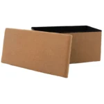 Σκαμπό-μπαούλο Greatness ύφασμα μπεζ 76x38x38εκ - Image 4