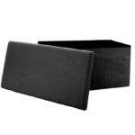 Σκαμπό-μπαούλο Forward ύφασμα μπουκλέ ανθρακί 76x38x38εκ - Image 3