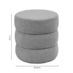 Σκαμπό-πουφ Kioto μπουκλέ καφέ - Image 2