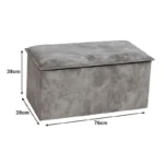 Σκαμπό-μπαούλο Koper βελούδο σε μπεζ απόχρωση - Image 2