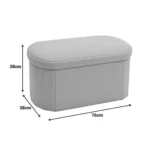 Σκαμπό-μπαούλο Otto ύφασμα μπουκλέ σε κρεμ-ivory απόχρωση - Image 2