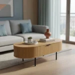 Τραπέζι σαλονιού Scandi MDF φυσικό με μεταλλικά πόδια