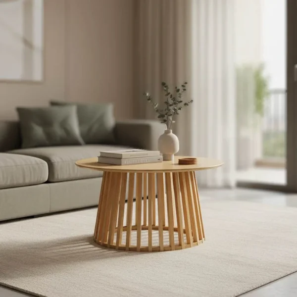 Τραπέζι σαλονιού Domonic mdf/pw σε φυσική απόχρωση