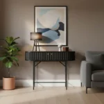 Κονσόλα Zakro MDF-μέταλλο σε μαύρη απόχρωση 100x35x75εκ - Image 2