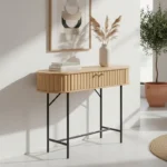 Κονσόλα Zakro MDF-μέταλλο σε oak απόχρωση 80x30x70εκ - Image 2