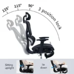 Καρέκλα γραφείου διευθυντή με υποπόδιο Thelonius mesh μαύρο - Image 4