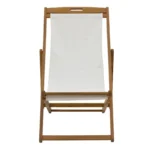 Σεζλόνγκ Franclow ξύλο ακακίας φυσικό-πανί pvc λευκό - Image 5