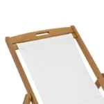 Σεζλόνγκ Franclow ξύλο ακακίας φυσικό-πανί pvc λευκό - Image 4