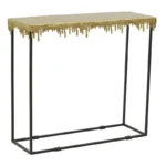 Κονσόλα Bulco χρυσό-μαύρο μέταλλο 80.5x28x72εκ
