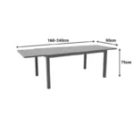 Τραπέζι επεκτεινόμενο Lafla αλουμίνιο σε σαμπανιζέ απόχρωση - Image 2