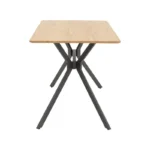 Τραπέζι Nerelis φυσικό mdf και πόδι μαύρο μέταλλο 120x70x75εκ - Image 4