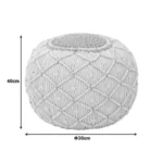 Σκαμπό-πουφ Boha γιούτα σε κίτρινη και λευκή απόχρωση - Image 2