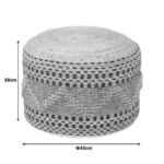 Σκαμπό-πουφ Βangku γιούτα-βαμβάκι σε φυσική απόχρωση - Image 2