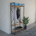 Έπιπλο εισόδου Levento oak με μαύρο μεταλλικό σκελετό - Image 4