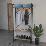 Έπιπλο εισόδου Levento oak με μαύρο μεταλλικό σκελετό - Image 2