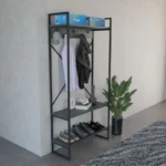 Έπιπλο εισόδου Levento ανθρακί με μαύρο μεταλλικό σκελετό - Image 2