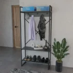 Έπιπλο εισόδου Levento ανθρακί με μαύρο μεταλλικό σκελετό - Image 3