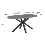 Τραπέζι Makrey γκρι μαρμάρου κεραμικό-μαύρο μέταλλο 160x90x75εκ - Image 7