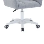 Καρέκλα γραφείου εργασίας Givole σε γκρι μπουκλέ ύφασμα - Image 3