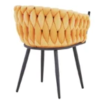 Πολυθρόνα Vivian κίτρινο βελούδο-πόδι μαύρο μέταλλο 61x55x80εκ - Image 3