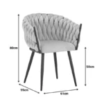 Πολυθρόνα Vivian σάπιο μήλο βελούδο-πόδι μαύρο μέταλλο 61x55x80εκ - Image 6