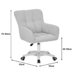 Καρέκλα γραφείου εργασίας Givole σε κίτρινο μπουκλέ ύφασμα - Image 2