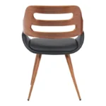 Πολυθρόνα Fern PU μαύρο-ξύλο καρυδί απόχρωση 52x59x80εκ - Image 6