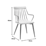 Πολυθρόνα Posse μέταλλο μπρονζέ-white wash ξύλο-μπεζ ύφασμα 52x59x83εκ - Image 7