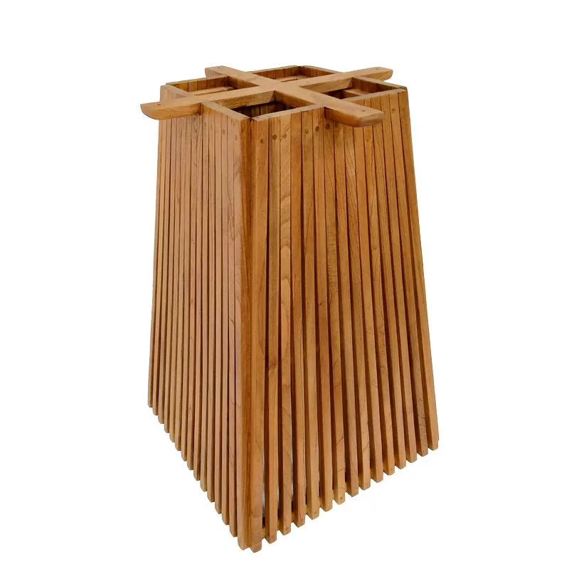 343-000031 Βάση τραπεζιού μπαρ εσωτερικού χώρου Darius mindi ξύλο σε φυσική απόχρωση - Image 1