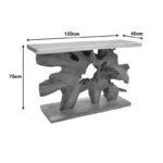 Κονσόλα Nasiol teak ξύλο σε φυσική απόχρωση 120x40x75εκ - Image 7