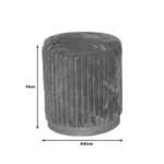 Σκαμπό Pance σετ 2 τεμ μπουκλέ ύφασμα σε μπεζ και λευκή απόχρωση - Image 3