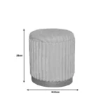 Σκαμπό Pance σετ 2 τεμ μπουκλέ ύφασμα σε μπεζ και λευκή απόχρωση - Image 2