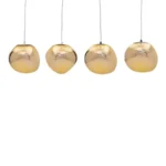 Φωτιστικό οροφής τετράφωτο Vidro E27 σε χρυσή απόχρωση