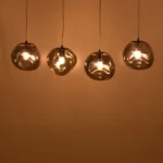 Φωτιστικό οροφής τετράφωτο Vidro E27 σε χρυσή απόχρωση - Image 2