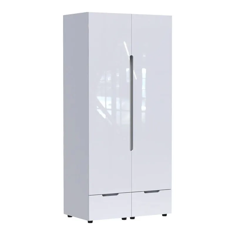 361-000017 Ντουλάπα δίφυλλη Afina mdf σε λευκή glossy απόχρωση - Image 1