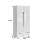 Ντουλάπα δίφυλλη Afina mdf σε λευκή glossy απόχρωση - Image 4