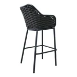 Σκαμπό μπαρ Zuki αλουμίνιο με γκρι σκελετό και μαξιλάρι - Image 4