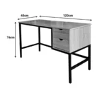 Γραφείο εργασίας Ramen σε sonoma απόχρωση με μαύρα μεταλλικά πόδια - Image 2