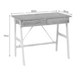 Γραφείο εργασίας Lione με συρτάρια σε oak απόχρωση με πόδι λευκό μέταλλο - Image 2