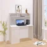 Γραφείο εργασίας Secreta με ράφι σε λευκή απόχρωση - Image 6