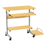 Γραφείο υπολογιστή Veronce σε φυσική απόχρωση με μεταλλικό σκελετό