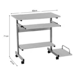 Γραφείο υπολογιστή Veronce σε φυσική απόχρωση με μεταλλικό σκελετό - Image 2