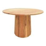 Τραπέζι Tully μασίφ ξύλο ακακίας σε φυσική απόχρωση Φ120x75εκ - Image 2