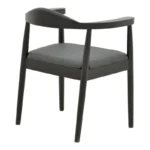 Πολυθρόνα Joube rubberwood σε μαύρη απόχρωση με μαύρο pu μαξιλάρι 59x48x73εκ - Image 3